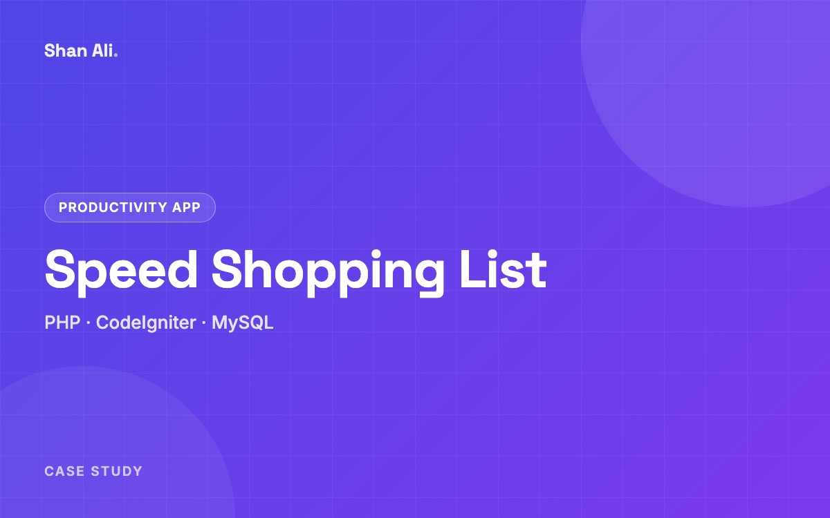 Speed Shopping List